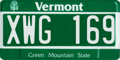 VT license plate XWG169