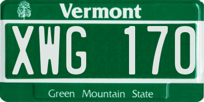 VT license plate XWG170