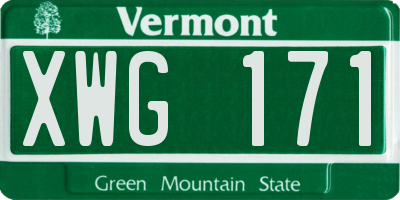 VT license plate XWG171