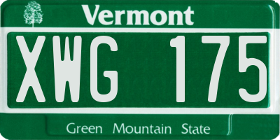 VT license plate XWG175