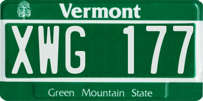 VT license plate XWG177
