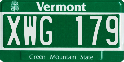 VT license plate XWG179