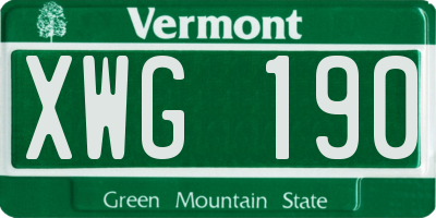 VT license plate XWG190