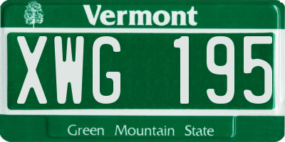 VT license plate XWG195