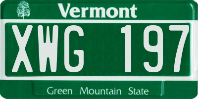 VT license plate XWG197