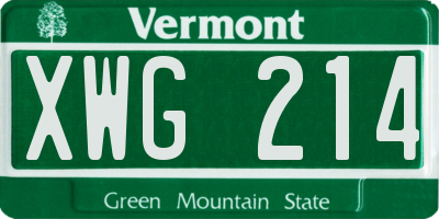 VT license plate XWG214