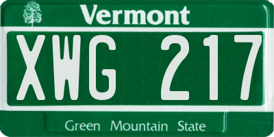 VT license plate XWG217