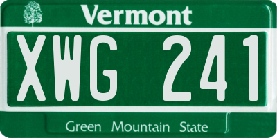 VT license plate XWG241