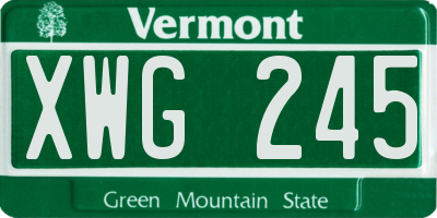 VT license plate XWG245