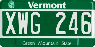 VT license plate XWG246