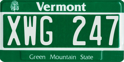 VT license plate XWG247