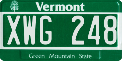VT license plate XWG248