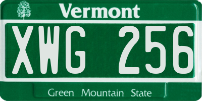 VT license plate XWG256