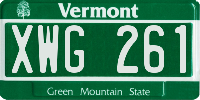 VT license plate XWG261