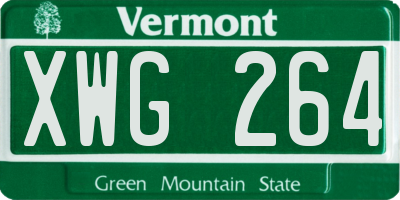 VT license plate XWG264