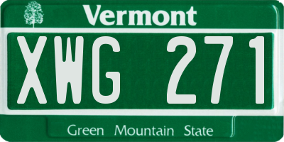 VT license plate XWG271
