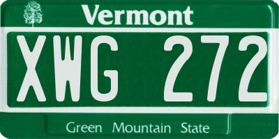 VT license plate XWG272