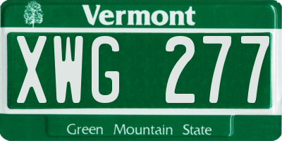 VT license plate XWG277