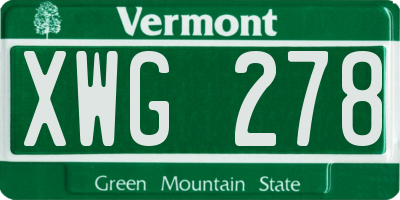 VT license plate XWG278