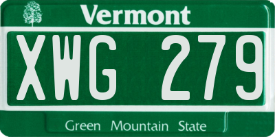 VT license plate XWG279