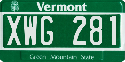 VT license plate XWG281