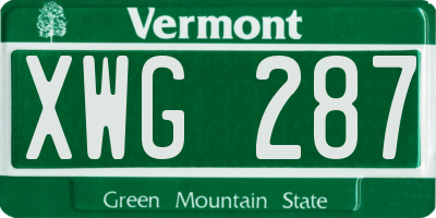 VT license plate XWG287