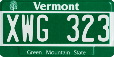 VT license plate XWG323