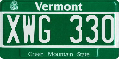 VT license plate XWG330