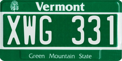 VT license plate XWG331