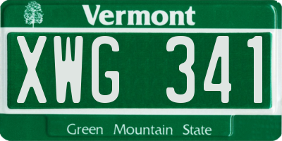 VT license plate XWG341