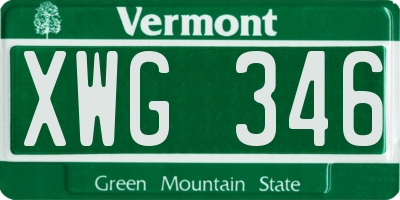 VT license plate XWG346