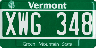 VT license plate XWG348