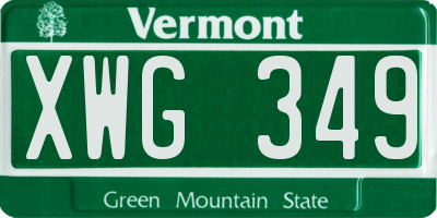 VT license plate XWG349