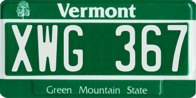 VT license plate XWG367