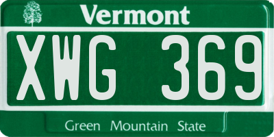 VT license plate XWG369