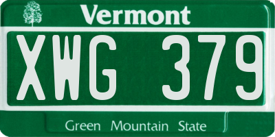 VT license plate XWG379