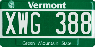 VT license plate XWG388