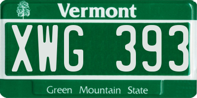 VT license plate XWG393