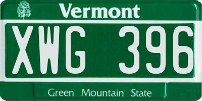 VT license plate XWG396