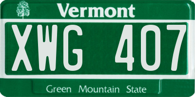 VT license plate XWG407