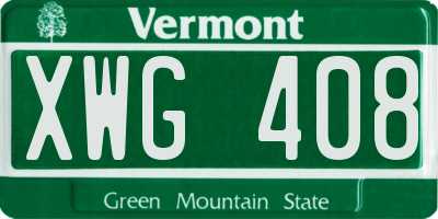 VT license plate XWG408
