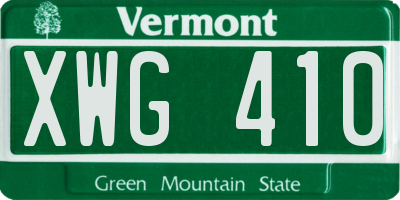 VT license plate XWG410