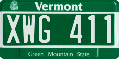 VT license plate XWG411