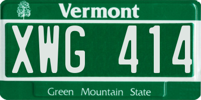 VT license plate XWG414