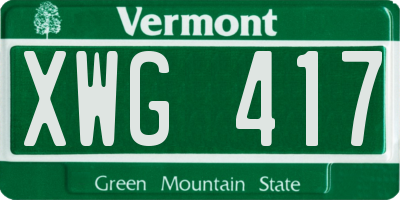 VT license plate XWG417