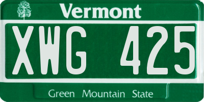 VT license plate XWG425