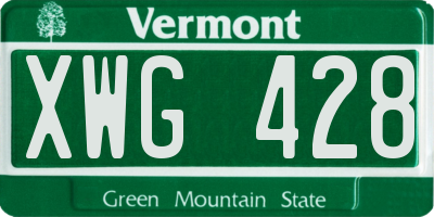 VT license plate XWG428