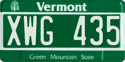 VT license plate XWG435