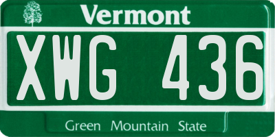 VT license plate XWG436