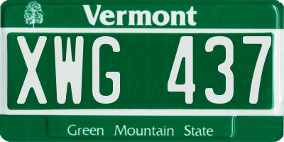 VT license plate XWG437